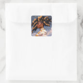 Cosmic Lady African American Fantasy Art Quadratischer Aufkleber (Tasche)