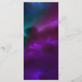 Cosmic Lila Aquamarine Sun Moon Wedding Menu Cards Menükarte (Rückseite)