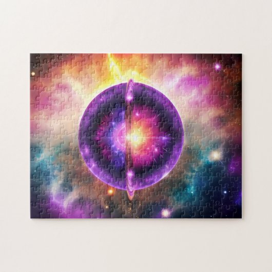 Cosmic Lila Blue Mystical Interstellary Object Puzzle (Horizontal)