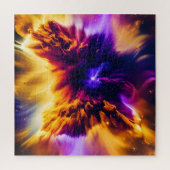 Cosmic Lila Blue Red Nebulae Explosionslandschaft Puzzle (Vertikal)