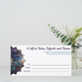 Cosmic Lila Boho Mandala Geschenkkarte (Stehend Vorderseite)