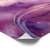 Cosmic Lila Unicorn Glossy Poster (Ecke)