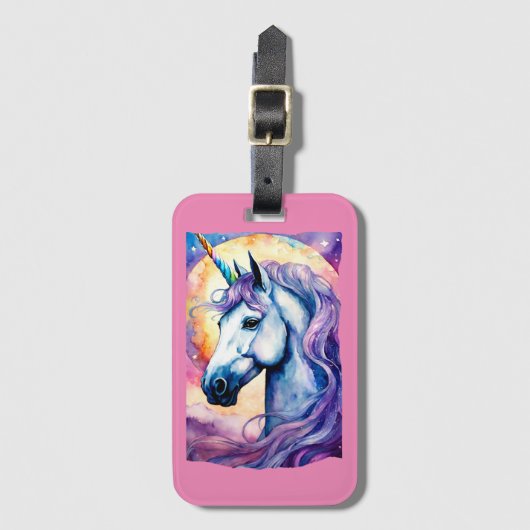 Cosmic Lila Unicorn iPad Gepäckanhänger (Vorderseite Vertikal)