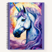 Cosmic Lila Unicorn Spiral Notebook Notizblock (Vorderseite)