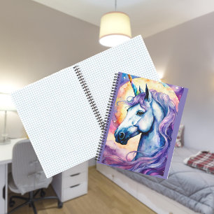 Cosmic Lila Unicorn Spiral Notebook Notizblock