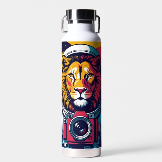 Cosmic Lion Astronaut Mug | Bold Space Art Coffee  Trinkflasche (Vorne)