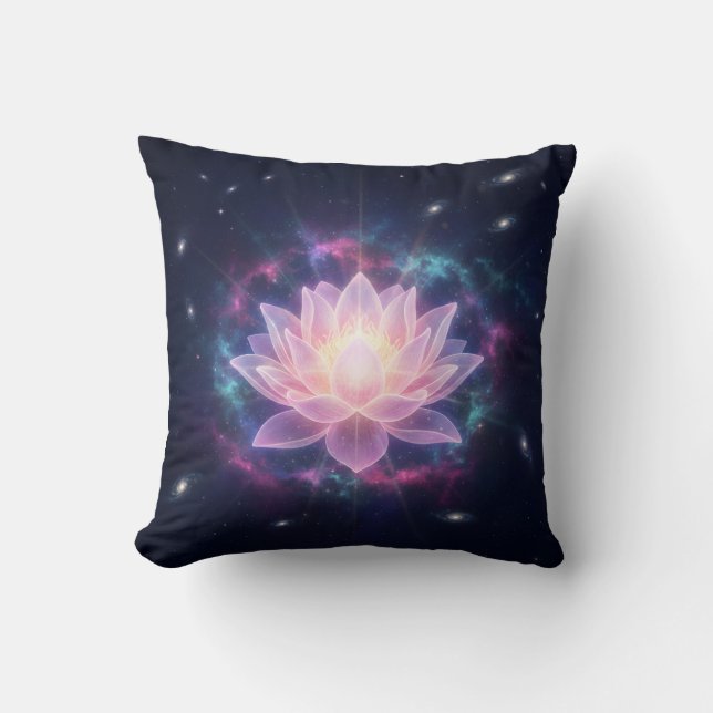 Cosmic Lotus Bloom - Spiritual Divine Radiance Kissen (Vorderseite)