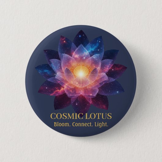 Cosmic Lotus Flower | Galaxy Bloom Energy Button (Vorderseite)