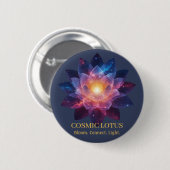Cosmic Lotus Flower | Galaxy Bloom Energy Button (Vorne & Hinten)