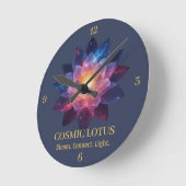 Cosmic Lotus Flower - Galaxy Bloom Energy Runde Wanduhr (Winkel)