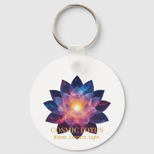 Cosmic Lotus Flower | Galaxy Bloom Energy Schlüsselanhänger (Rückseite)