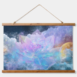 Cosmic Lotus Flower Wandteppich Mit Holzrahmen