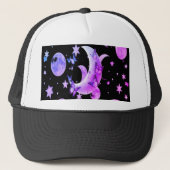 Cosmic Lunar Hat - Astronomisch Inspiriert Headwea Truckerkappe (Vorderseite)