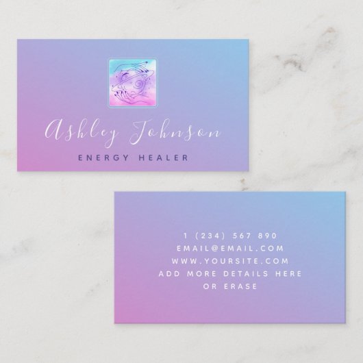 Cosmic Magic Hands Star Pink Lila Gradient Ombre Visitenkarte (Vorne/Hinten)