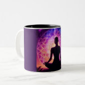 Cosmic Mandala Zweifarbige Tasse (Vorderseite Links)