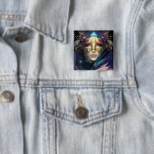 Cosmic Masked Goddess Queen Fantasy Art Button (Beispiel)