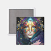 Cosmic Masked Goddess Queen Fantasy Art Magnet (Vorderseite/Rückseite)