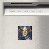 Cosmic Masked Goddess Queen Fantasy Art Magnet (In Situ (Geschirrspüler))