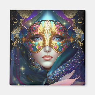 Cosmic Masked Goddess Queen Fantasy Art Magnet