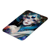 Cosmic Masked Goddess Queen Fantasy Art Magnet (Linke Seite)