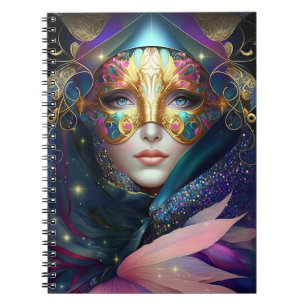 Cosmic Masked Goddess Queen Fantasy Art Notebook Notizblock