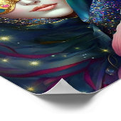 Cosmic Masked Goddess Queen Fantasy Art Poster (Ecke)
