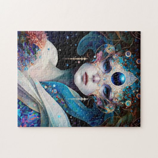 Cosmic Masked Goddess Queen Fantasy Art Puzzle (Horizontal)