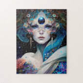 Cosmic Masked Goddess Queen Fantasy Art Puzzle (Vertikal)