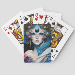 Cosmic Masked Goddess Queen Fantasy Art Spielkarten