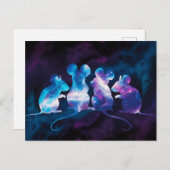 Cosmic Mäuse Design Postkarte (Vorne/Hinten)