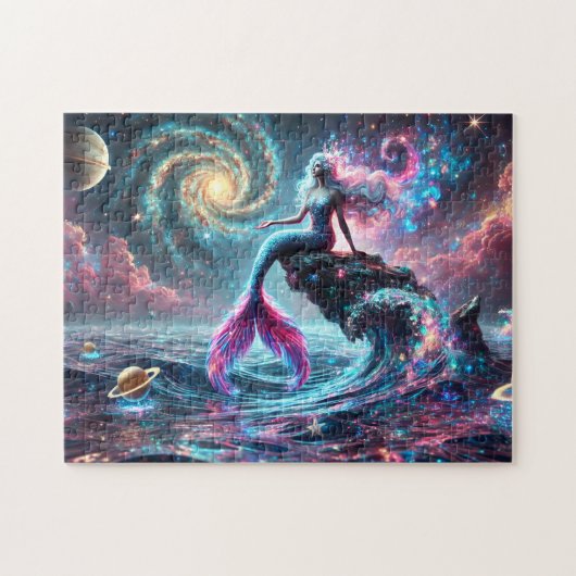 Cosmic Mermaid Fantasy Celestial Puzzle (Horizontal)