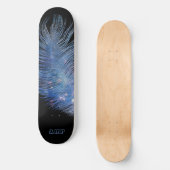*~* Cosmic Midnight Sky Pastell Feather Boho Skateboard (Vorderseite)