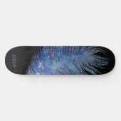 *~* Cosmic Midnight Sky Pastell Feather Boho Skateboard (Horizontal)