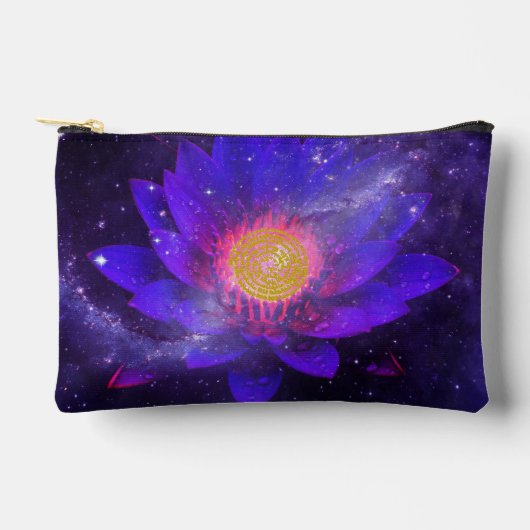 Cosmic Midnight Water Lily Zubehörtasche (Vorderseite)