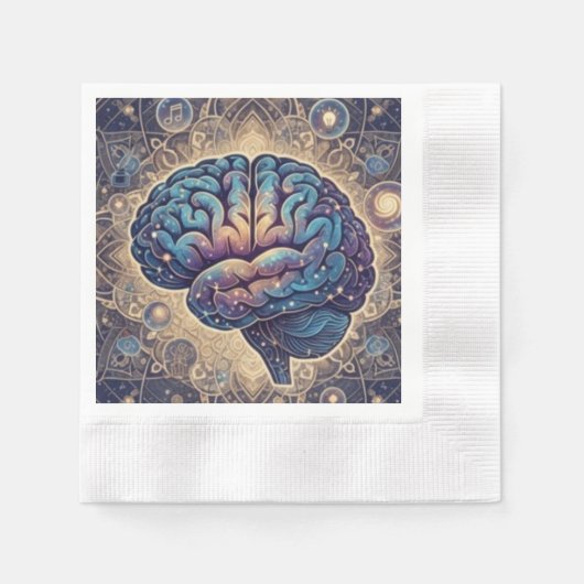 Cosmic Mind Mandala – Abstract Brain Art Serviette (Vorderseite)