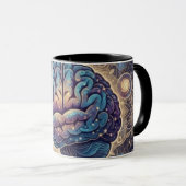 Cosmic Mind Mandala – Abstract Brain Art Tasse (VorderseiteRechts)