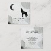 *~* Cosmic Moon Howling Wolf Lunar Shaman Quadratische Visitenkarte (Vorne/Hinten)