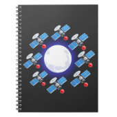 Cosmic Moon Orb With Satellite Ring | Space  Notizblock (Vorderseite)