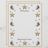 Cosmic Moon & Stars Black & Gold personalisieren (Vorne/Hinten)