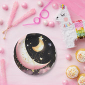 Cosmic Moon Stars Wasserfarbe Girl Babydusche Pappteller (Party)