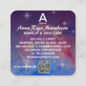 *~* Cosmic Moon Trendy INITIAL QR LOGO FOTO Quadratische Visitenkarte (Rückseite)