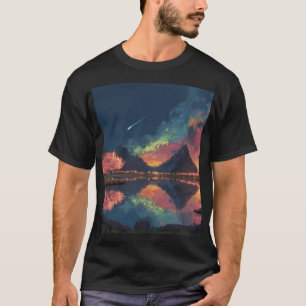 "Cosmic Mountain Reflection T - Shirt