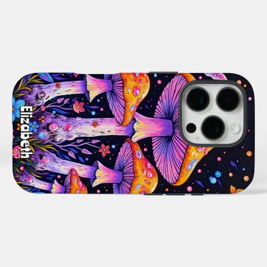 Cosmic Mushroom Meadow Case-Mate iPhone Hülle (Rückseite (Horizontal))