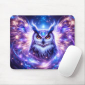 Cosmic Mystical Wisdom Celestial Spiritual Owl Mousepad (Mit Mouse)