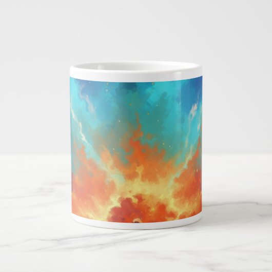 Cosmic Nebula Abstract Galaxy Space Art Jumbo-Tasse (Vorderseite)