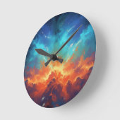 Cosmic Nebula Abstract Galaxy Space Art Runde Wanduhr (Winkel)