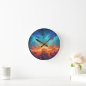 Cosmic Nebula Abstract Galaxy Space Art Runde Wanduhr (Zuhause)