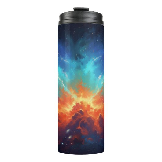 Cosmic Nebula Abstract Galaxy Space Art Thermosbecher (Vorderseite)