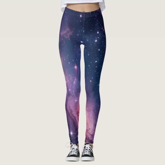 Cosmic Nebula Seamless Pattern for All-Over Print Leggings (Vorderseite)