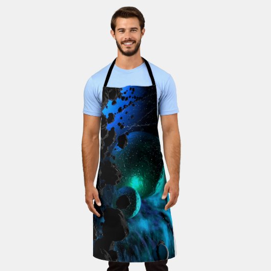 Cosmic Nebula Voyage All-Over Print Apron Schürze (Getragen)